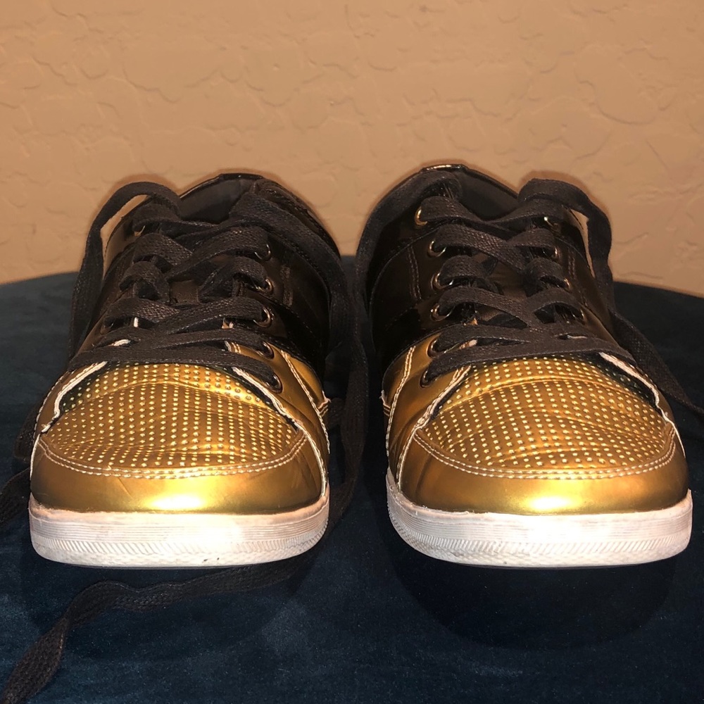 ALDO Men’s LOW-TOP SNEAKERS BLACK/GOLD SIZE 9.5